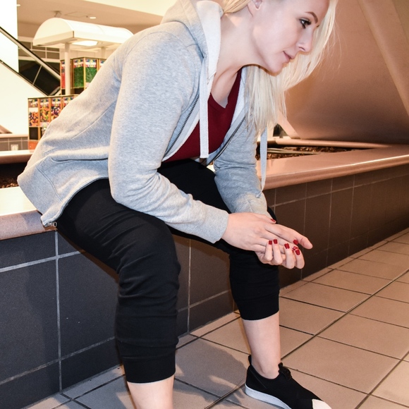 French Terry Drawstring Joggers in Black - Picture 2 of 7